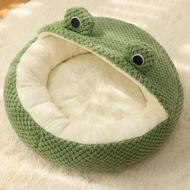Niche Grenouille Chat Cocon Velours | Cozy Pets Frog