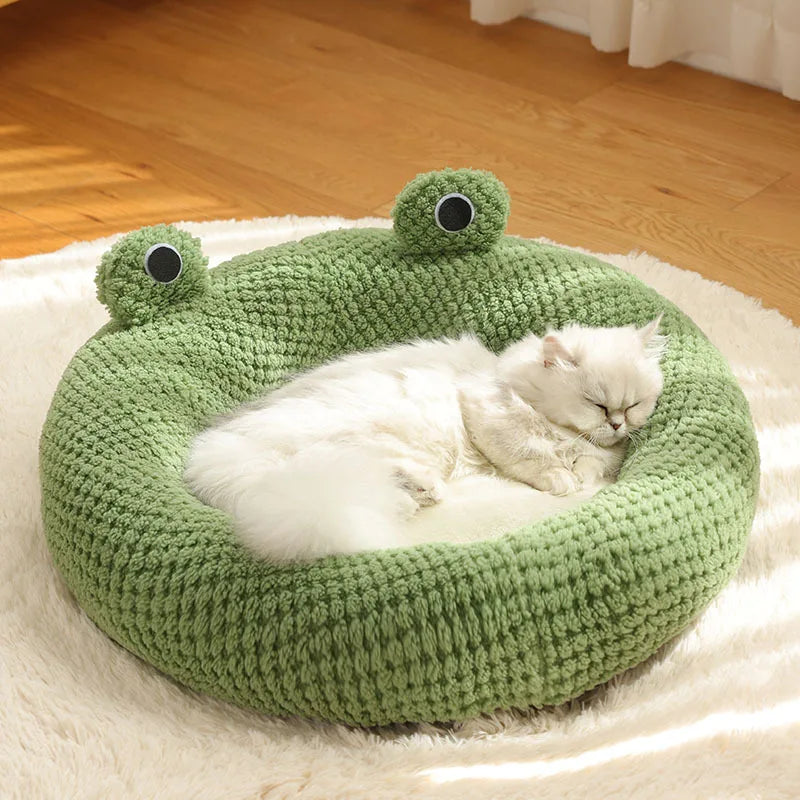 Niche Grenouille Chat Cocon Velours | Cozy Pets Frog